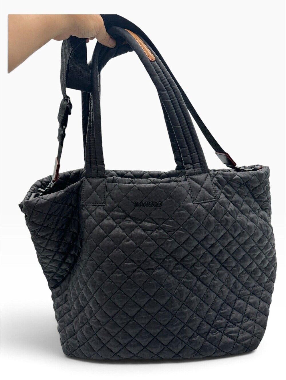MZ Wallace Black REC Metro Tote Deluxe with Strap - Large, Travel Tote